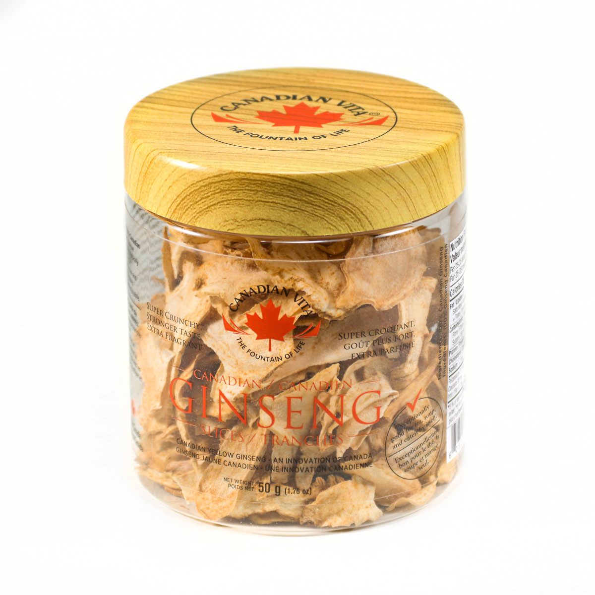 Nhân sâm khô cắt lát Canadian Vita Ginseng Slices (kèm túi)