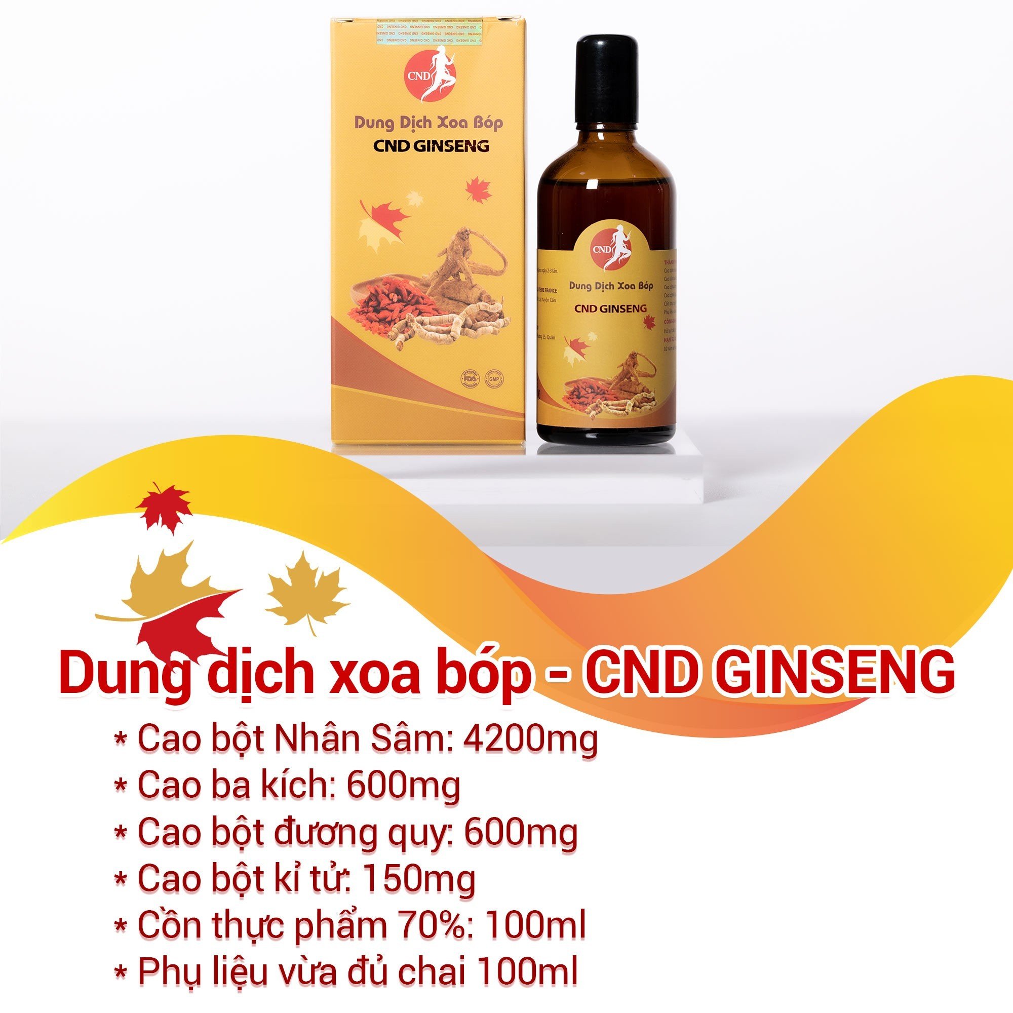 Dung dịch xoa bóp CND GINSENG