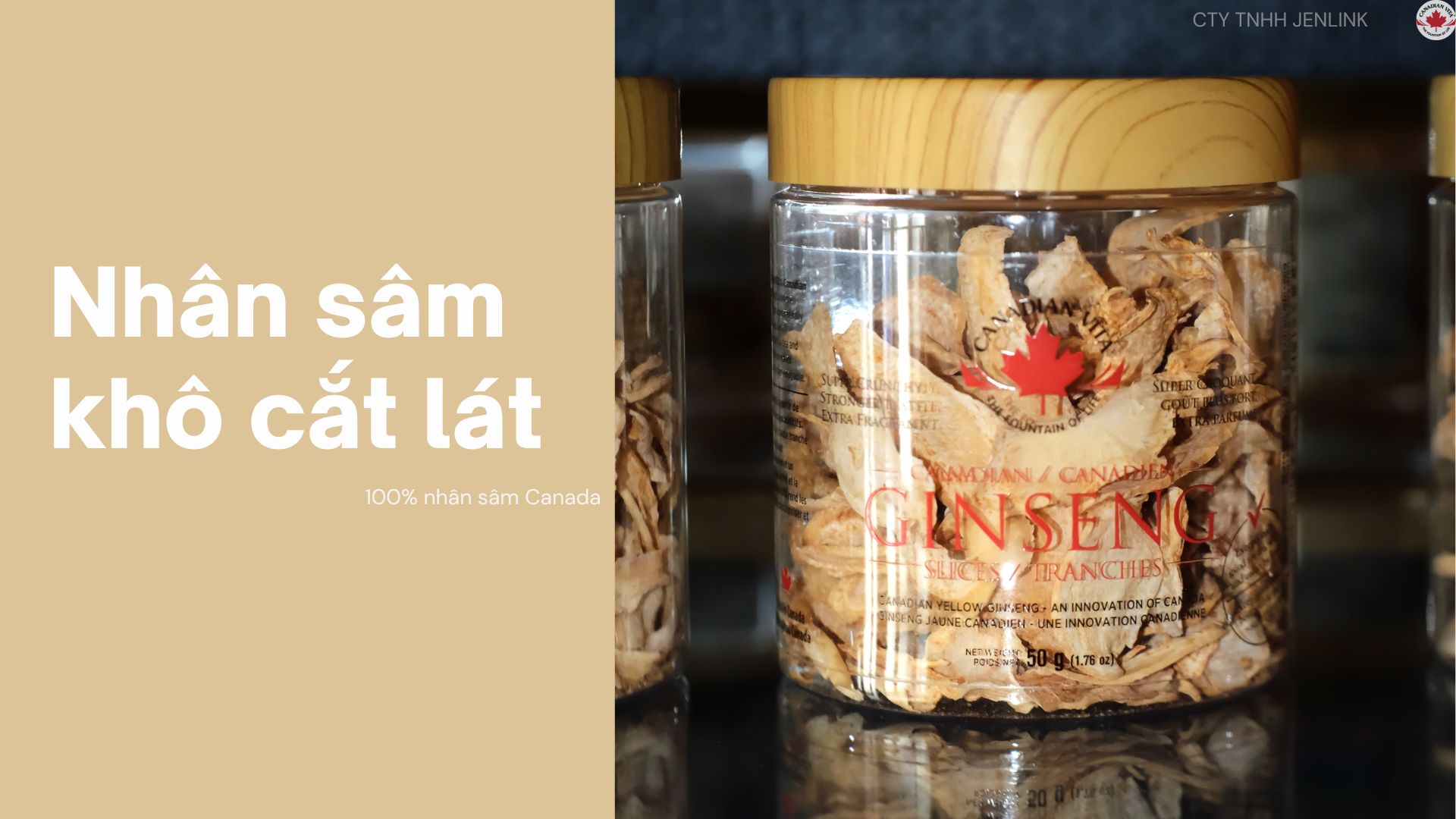 Nhân sâm khô cắt lát Canadian Vita Ginseng Slices (kèm túi)